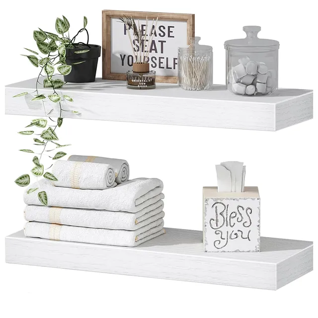 QEEIG Floating Shelves (Set of 2) — White
